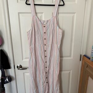 Terra & Sky Pastel Striped Midi Dress